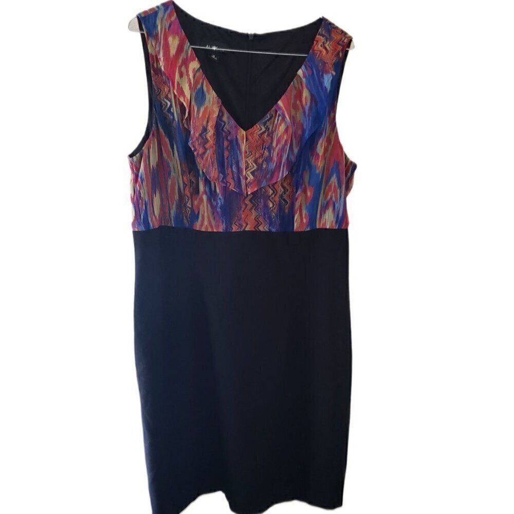 ALYX Multi-Color Patterned Top and Black Bottom Sleeveless Dress